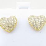 Womens .925 sterling silver Yellow heart earring 5mm thick and 11mm wide 2