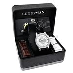 Luxurman Watches Mens Diamond Watch 0.25 ct White MOP Silver Stainless Steel 4