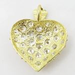 Womens 10k Yellow gold White gemstone heart charm EGP85 4