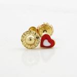 14K Yellow gold Simple heart stud earrings for Children/Kids web144 2