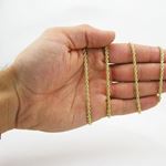 "Mens 10k Yellow Gold skinny rope chain ELNC26 24"" long and 3mm wide 4"