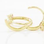 14K Yellow gold Fower cz hoop earrings for Children/Kids web307 4