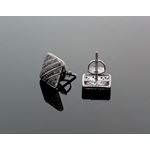 Sterling Silver Unisex Fashion Square Hand Set Stud Earrings ME0226c 2