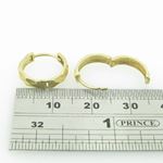 womens bp15 fancy earrings 14K yellow gold italian ball stud huggie hoop 4