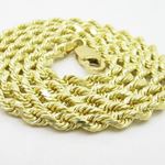"Mens 10k Yellow Gold skinny rope chain ELNC7 20"" long and 3mm wide 2"