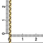 14K YELLOW Gold SOLID CABLE-DIA CUT Chain - 20 Inches Long 2.4MM Wide 4