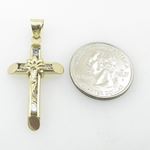 Unisex 10K Solid Yellow Gold flower jesus cross Length - 1.75 inches Width - 20.5mm 4