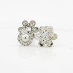 14K White gold Fancy flower cz stud earrings for Children/Kids web160 2