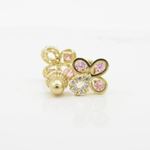 14K Yellow gold Flower cz stud earrings for Children/Kids web430 2