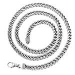 10k White Gold Hollow Franco Chain 7mm Wide Necklace with Lobster Clasp 26 inches long 2