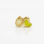 14K Yellow gold Heart stud earrings for Children/Kids web110 2