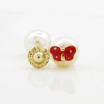 14K Yellow gold Butterfly pearl stud earrings for Children/Kids web80 2
