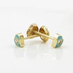 14K Yellow gold Heart cz stud earrings for Children/Kids web154 4