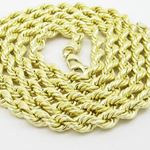 "Mens 10k Yellow Gold rope chain ELNC19 24"" long and 4mm wide 2"