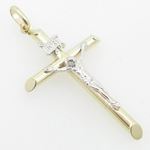 Mens 10K Solid Yellow Gold white jesus cross Length - 1.73 inches Width - 23mm 2