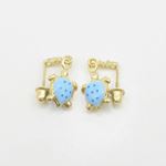 14K Yellow gold Tortoise cz chandelier earrings for Children/Kids web390 4