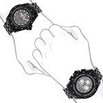 His and Hers Matching Centorum Chronograph Real Diamond Watch Set 1.05ct Black 4