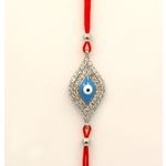"Celebrity Designer Evil Eye Sterling Silver Bracelet on Kaballah String EE06