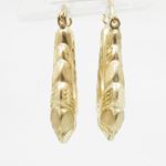 10k Yellow Gold earrings Fancy puff bamboo gold earrings AGBE60 2