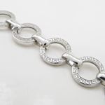 Sterling silver greek key round link bracelet SB106 7.25 inches long and 13mm wide 2