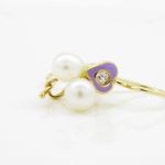 14K Yellow gold Heart and pearl hoop earrings for Children/Kids web52 4