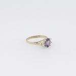 10k Yellow Gold Syntetic purple gemstone ring ajr59 Size: 6.75 4