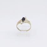 10k Yellow Gold Syntetic black gemstone ring ajr16 Size: 7 2