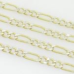 10K Yellow Gold diamond cut figaro chain GC105 4