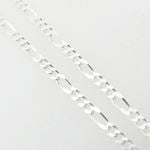 Silver Figaro link chain Necklace BDC74 2