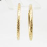 10k Yellow Gold earrings Diamond cut hoop AGBE6 2