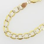 10k Yellow Gold diamond cut figaro cuban mariner HALLOW link bracelet AGMBRP12 8 inches long and 5mm