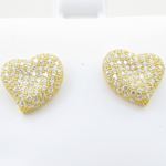 Womens .925 sterling silver Yellow heart earring 4mm thick and 11mm wide Size 2