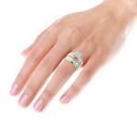 Two Tone 10K Gold Wedding Bands Engagement Ring-4