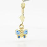 14K Yellow gold Butterfly chandelier earrings for Children/Kids web364 2