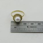 10K Yellow Gold womens synthetic pear ring ASVJ41 4