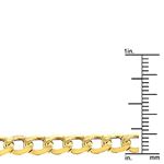 10K 24 inch long Yellow Gold 5.30mm wide Diamond Cut Curb Lite Chain with Lobster Clasp FJ-120LCRB-2