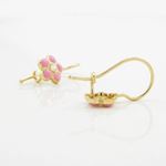 14K Yellow gold Flower cz hoop earrings for Children/Kids web29 4