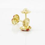 14K Yellow gold Dual color heart stud earrings for Children/Kids web217 4