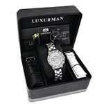 Luxurman Watches: Montana Ladies Color Blue and White Diamond Watch 2.75ct 4