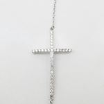 Womens Sterling silver White jesus cross pendant necklace 2