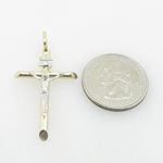 Mens 10K Solid Yellow Gold white jesus cross Length - 1.73 inches Width - 23mm 4