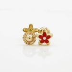 14K Yellow gold Flower stud earrings for Children/Kids web8 2