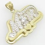 Ladies 10K Solid Yellow Gold mom pendant Length - 24.5mm Width - 1.32 inches 2