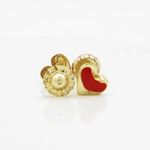 14K Yellow gold Heart stud earrings for Children/Kids web105 2