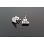 Sterling Silver Heart Shape Fashion Hand Set Stud Earrings ME0212c 2