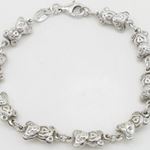 Women silver teddy bear link bracelet SB8 7 inches long and 7mm wide 4