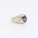 10k Yellow Gold Syntetic purple gemstone ring ajjr41 Size: 2.25 4