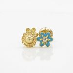 14K Yellow gold Flower cz stud earrings for Children/Kids web26 2