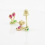 14K Yellow gold Cricket cz stud earrings for Children/Kids web526 4