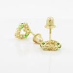 14K Yellow gold Heart fancy cz stud earrings for Children/Kids web432 4